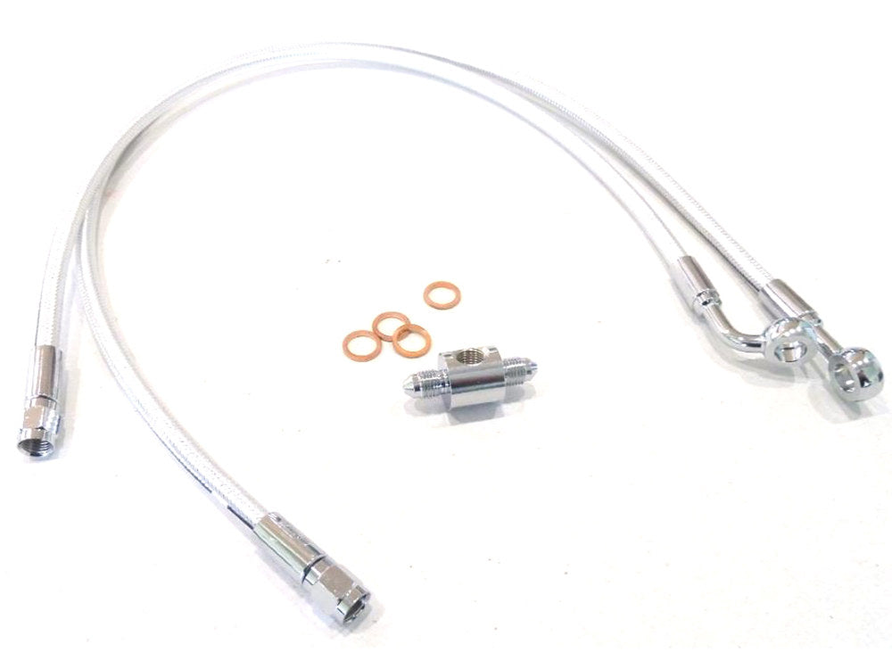 Rear Brake Line - Sterling Chromite. Fits Road King 1998-2006 & Tour Glide 1992-1996. - Magnum Shielding