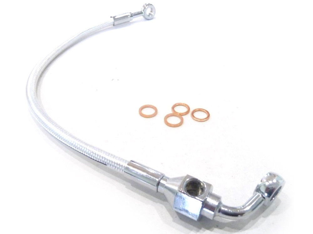 Rear Brake Line - Sterling Chromite. Fits Dyna 2000-2007 - Magnum Shielding