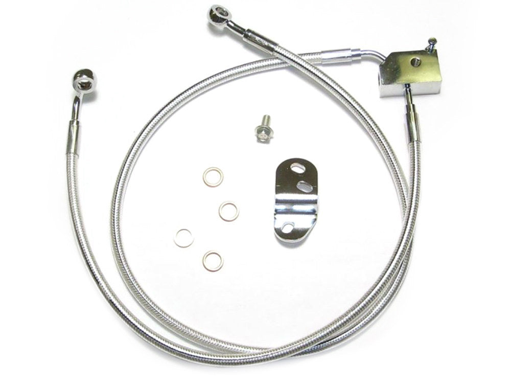 Rear Brake Line - Sterling Chromite. Fits Softail 2000-2006 - Magnum Shielding