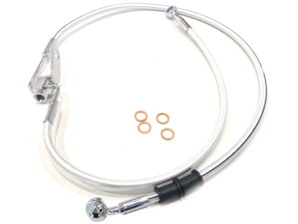 Rear Brake Line - Sterling Chromite. Fits Softails 2008-2010. - Magnum Shielding