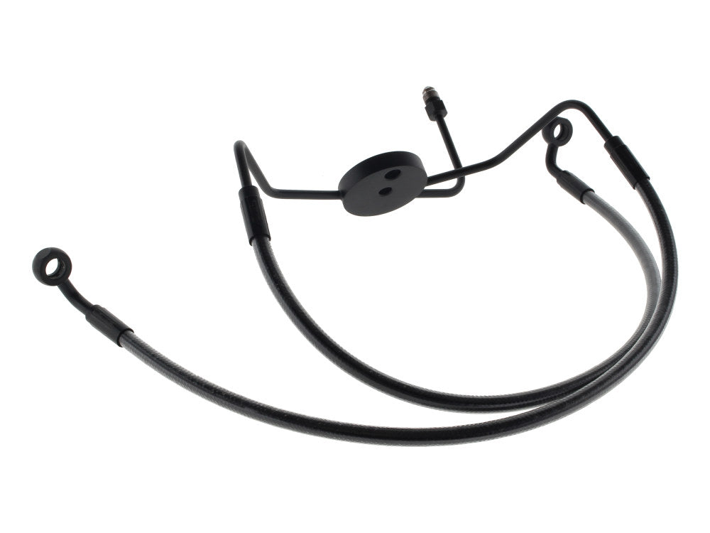 Lower Front Brake Line with T-Piece - Black Pearl. Fits Touring 1984-2007 with Dual Front Calipers. - Magnum Shielding