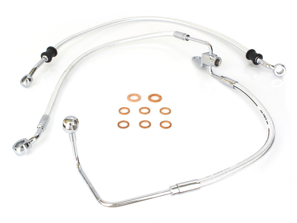 Rear Brake Line - Sterling Chromite. Fits Softail 2011-2017 with ABS. - Magnum Shielding