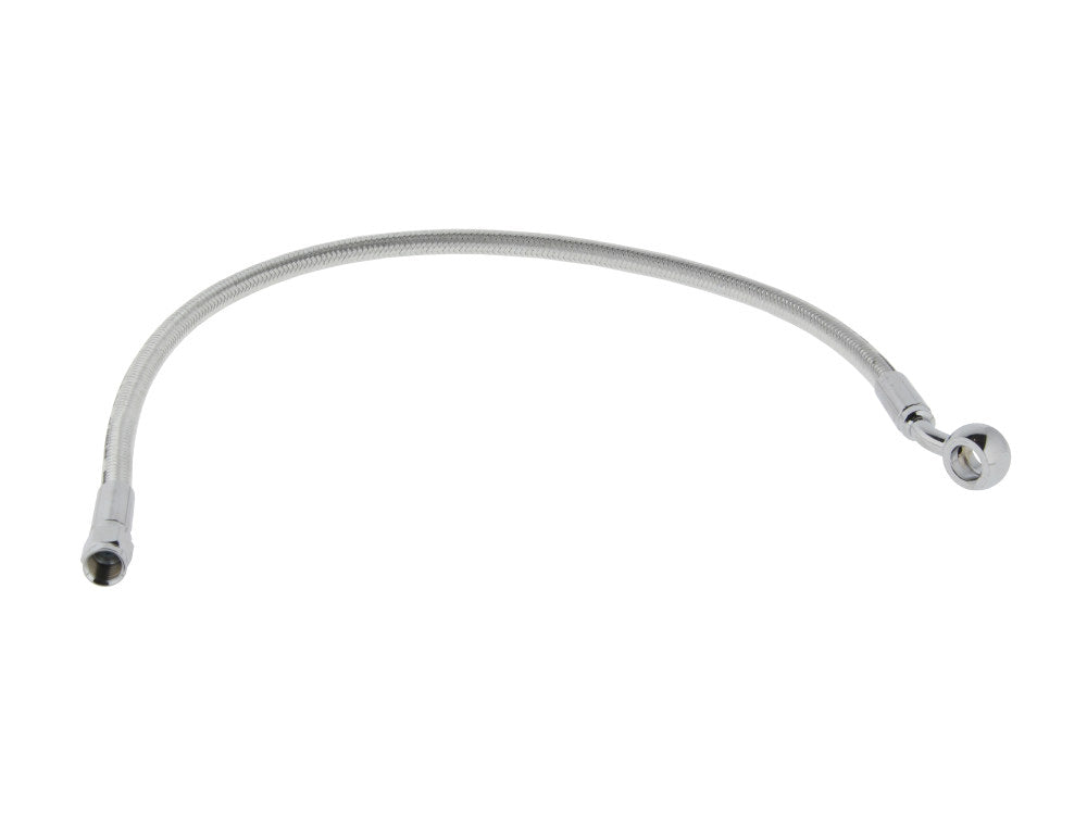 19in. Upper Front Brake Line with 10mm x 35 Degree Banjo & Sterling Chromite Finish. - Magnum Shielding