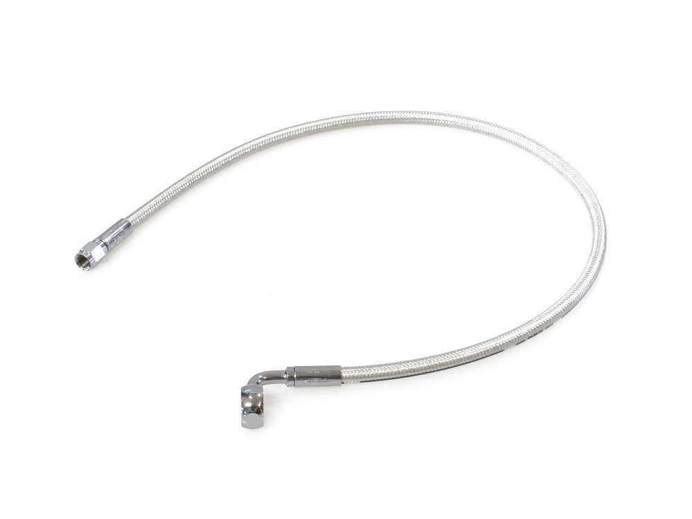 26in. Upper Front Brake Line with 12mm x 90 Degree Banjo - Sterling Chromite. - Magnum Shielding