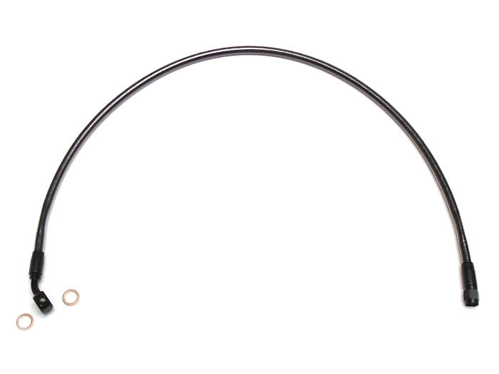 42in. Upper Front Brake Line with 10mm x 35 Degree Banjo - Black Pearl. - Magnum Shielding