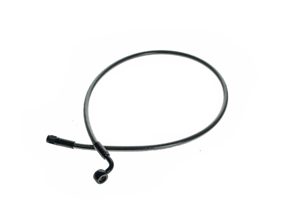 30in. Upper Front Brake Line with 10mm x 90 Degree Banjo - Black Pearl. - Magnum Shielding