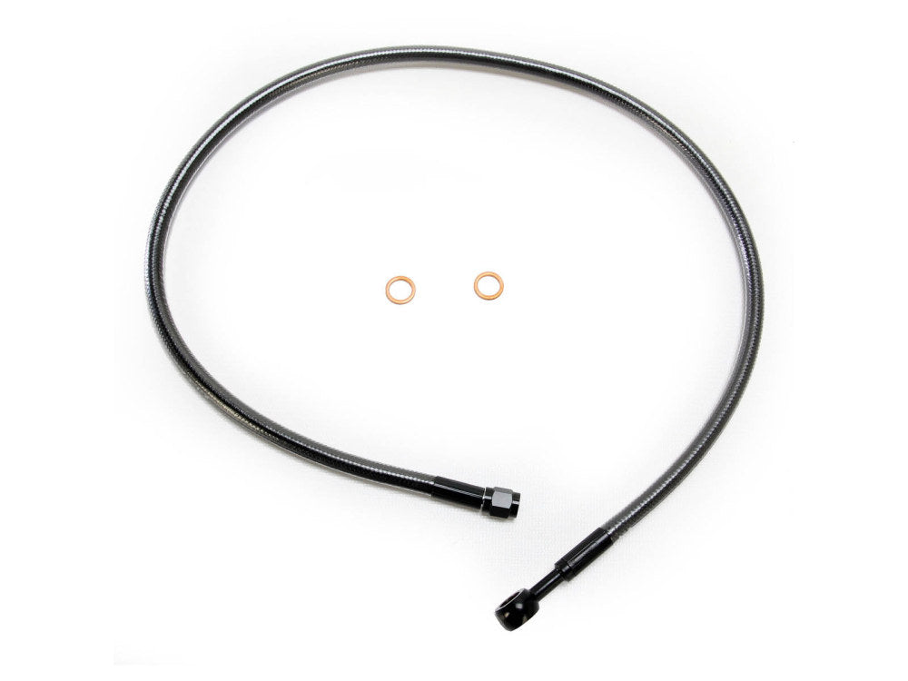 32in. Upper Front Brake Line with 10mm x 180 Degree Banjo - Black Pearl. - Magnum Shielding