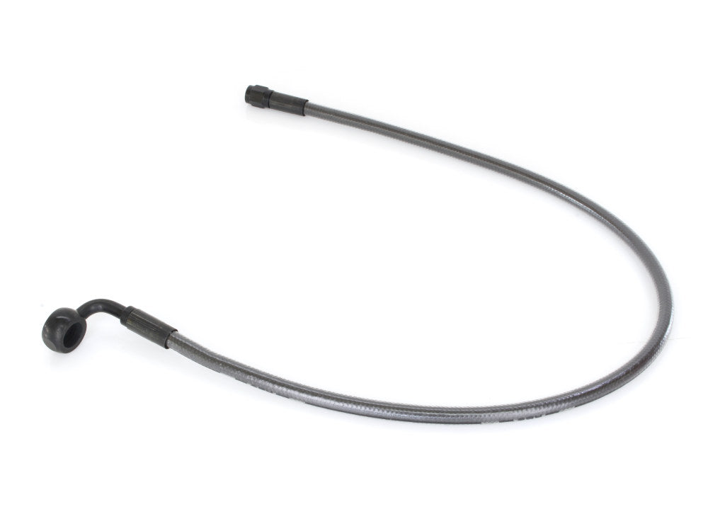 24in. Upper Front Brake Line with 12mm x 90 Degree Banjo - Black Pearl. - Magnum Shielding