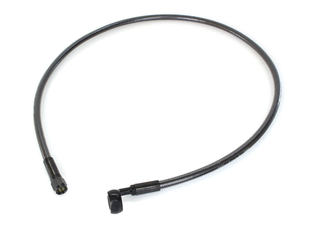 32in. Upper Front Brake Line with 12mm x 90 Degree Banjo - Black Pearl. - Magnum Shielding