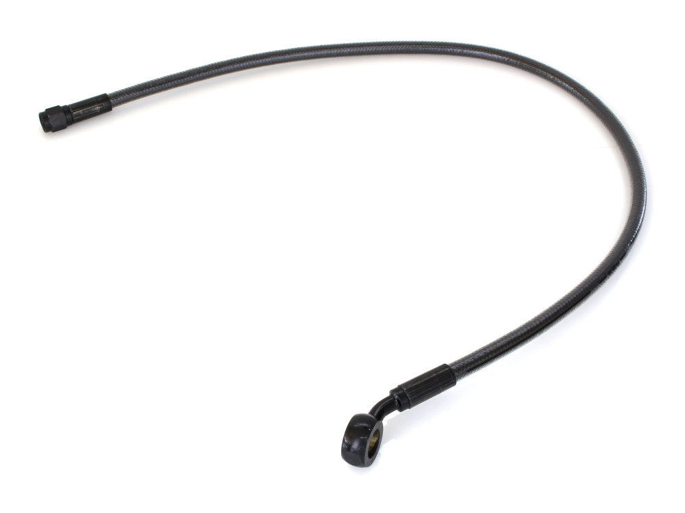 24in. Upper Front Brake Line with 7/16in. x 35 Degree Banjo - Black Pearl. - Magnum Shielding