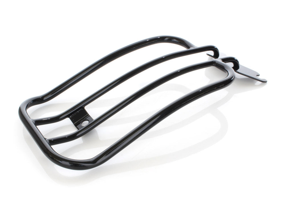 Solo Seat Luggage Rack - Gloss Black. Fits Deluxe & Heritage 2005-2017 & Fat Boy 2007-2017. - Motherwell Products