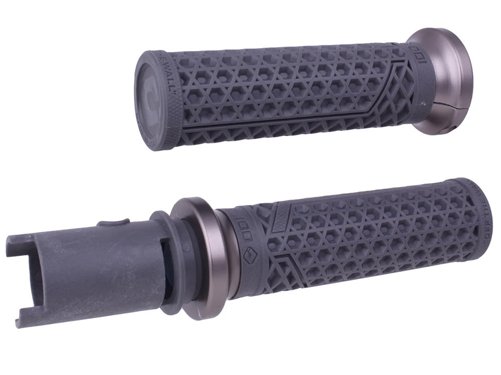 Vans Signature Lock-On Handgrips - Graphite/Gun Metal. Fits CVO Touring 2023up, Street Glide & Road Glide 2024up, Touring 2025up & Softail 2025up - ODI Grips & Bars