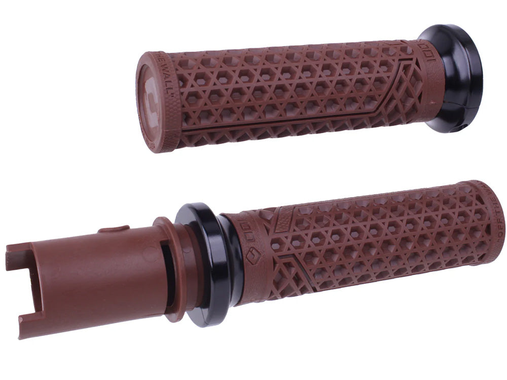 Vans Signature Lock-On Handgrips - Brown/Black. Fits CVO Touring 2023up, Street Glide & Road Glide 2024up, Touring 2025up & Softail 2025up - ODI Grips & Bars