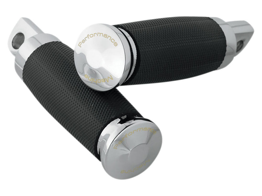 Contour Rubber Wrapped Footpegs - Chrome. - Performance Machine