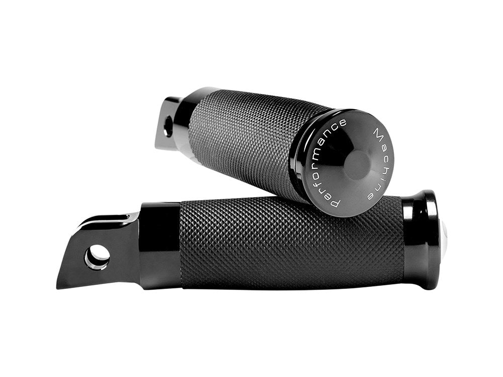 Contour Rubber Wrapped Footpegs - Black. Fits Softail 2018up Front Rider - Performance Machine