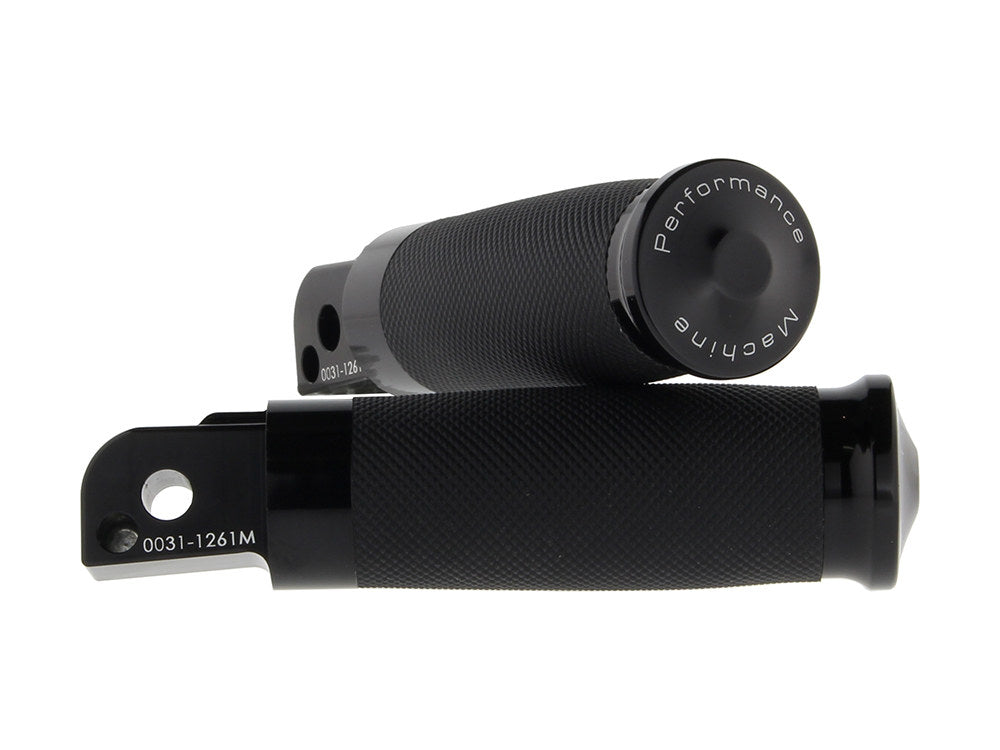 Contour Rubber Wrapped Footpegs - Black. Fits Softail 2018up Rear Passenger - Performance Machine