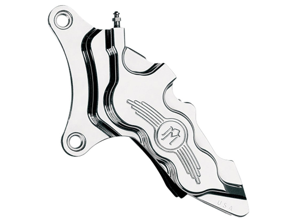 Left Hand Front 6 Piston Caliper - Chrome. Fits most Big Twin 1984-1999 & Sportster 1984-1999 Models with 11.5in. Disc Rotor. - Performance Machine