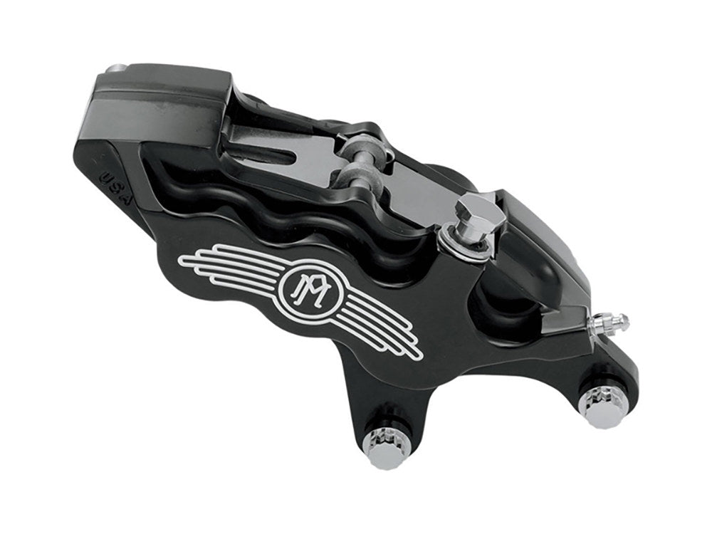 Right Hand Front 6 Piston Caliper - Black Contrast Cut. Fits most Big Twin 1984-1999 & Sportster 1984-1999 Models with 11.5in. Disc Rotor. - Performance Machine