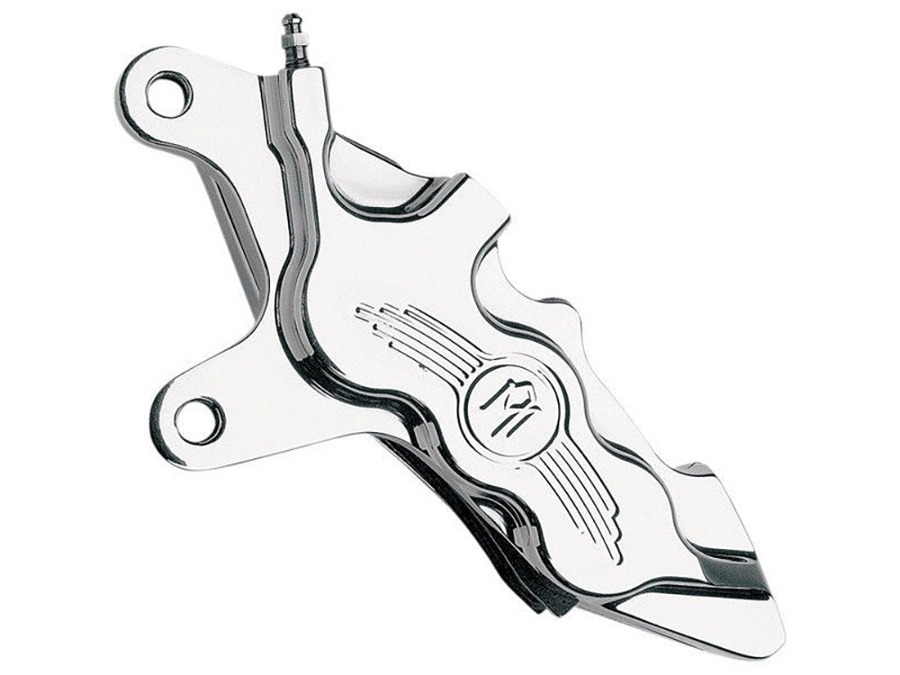 Left Hand Front 6 Piston Caliper - Chrome. Fits Softail 2000-2014, Dyna 2000-2017, Touring 2000-2007 & Sportster 2000-2007. - Performance Machine