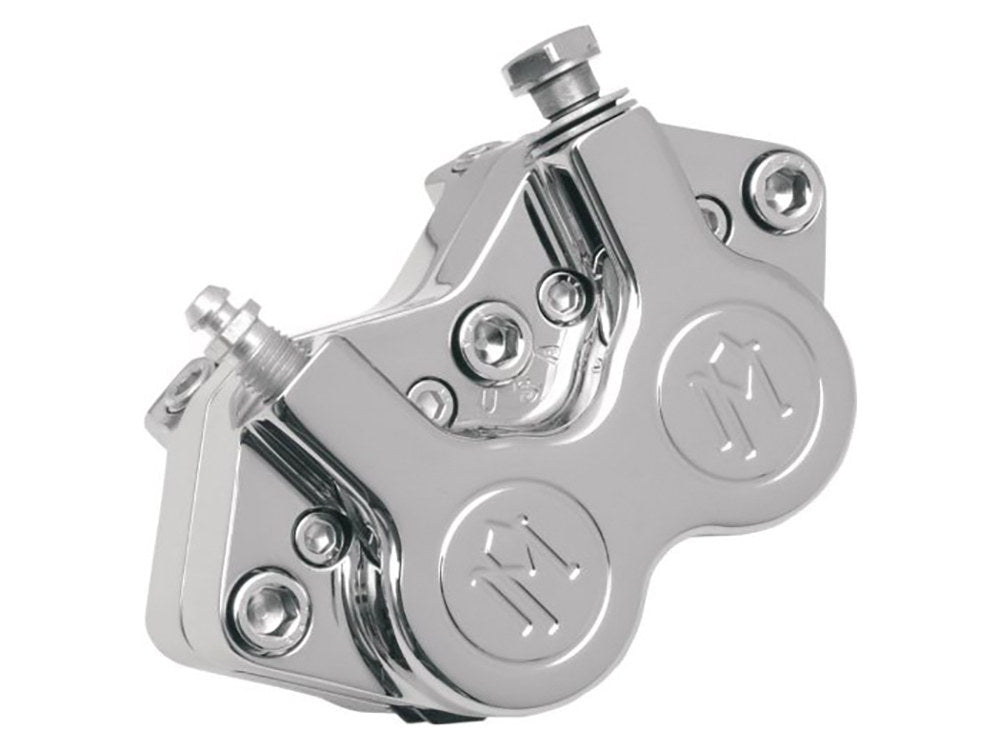 Right Hand Front 4 Piston Caliper - Chrome. Fits FXSTS Springer Softail. - Performance Machine