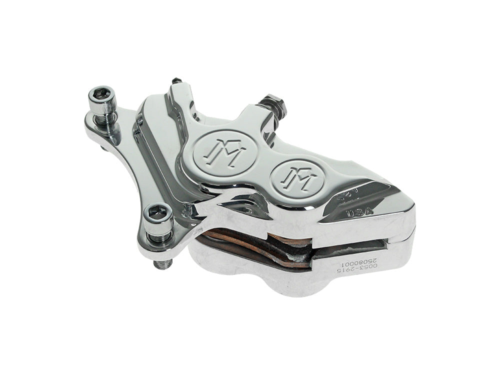 Left Hand Front 4 Piston Caliper - Polished. Fits many Big Twin & Sportster 1984-1999 Models with 11.5in. Disc Rotor. - Performance Machine