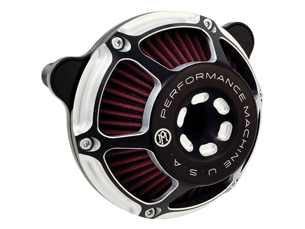 Max HP Air Cleaner Kit - Black Contrast Cut. Fits Touring 2017-2024 & Softail 2018-2024 - Performance Machine