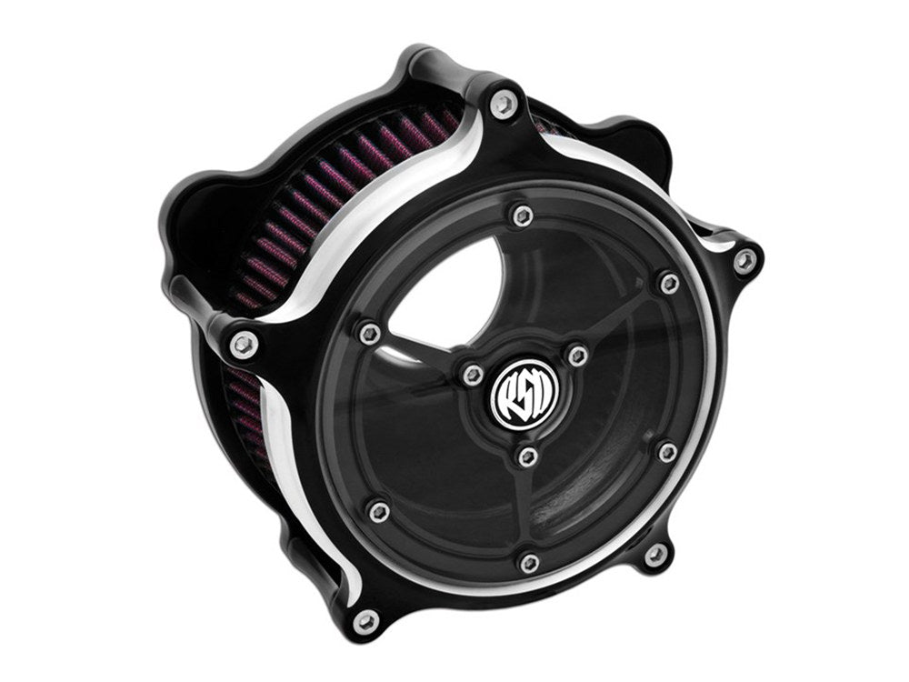 Clarity Air Cleaner Kit - Black Contrast Cut. Fits Touring 2017-2024 & Softail 2018-2024 - Roland Sands Design