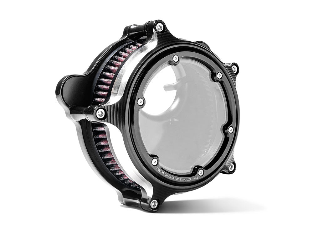Vision Air Cleaner Kit - Black Contrast Cut. Fits CVO Touring 2023up, Street Glide & Road Glide 2024up, Touring 2025up & Softail 2025up - Performance Machine