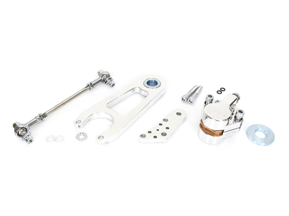 Left Hand or Right Hand Caliper & Mounting Bracket - Polished. Fits Custom Springer with 3/4in. Axle & 11.5in. Disc Rotor. - Performance Machine