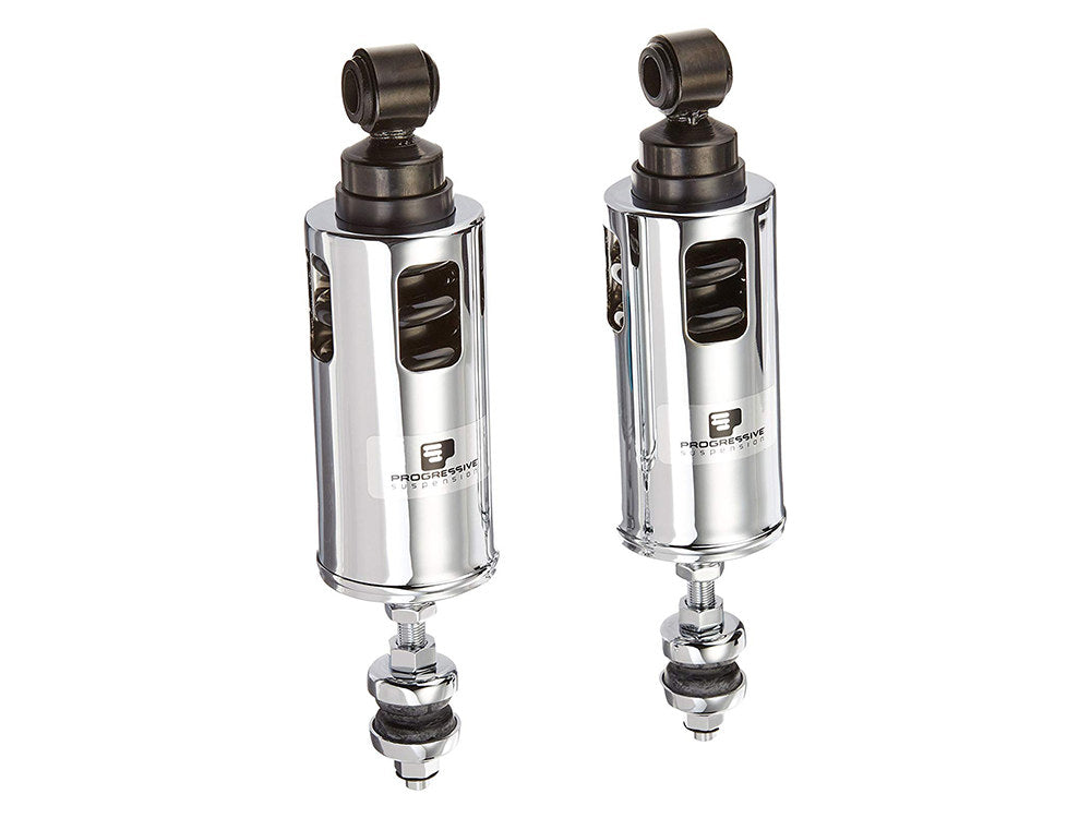 422 Series, Heavy Duty Spring Rate Rear Shock Absorbers - Chrome. Fits Softail 2000-2017. - Progressive Suspension