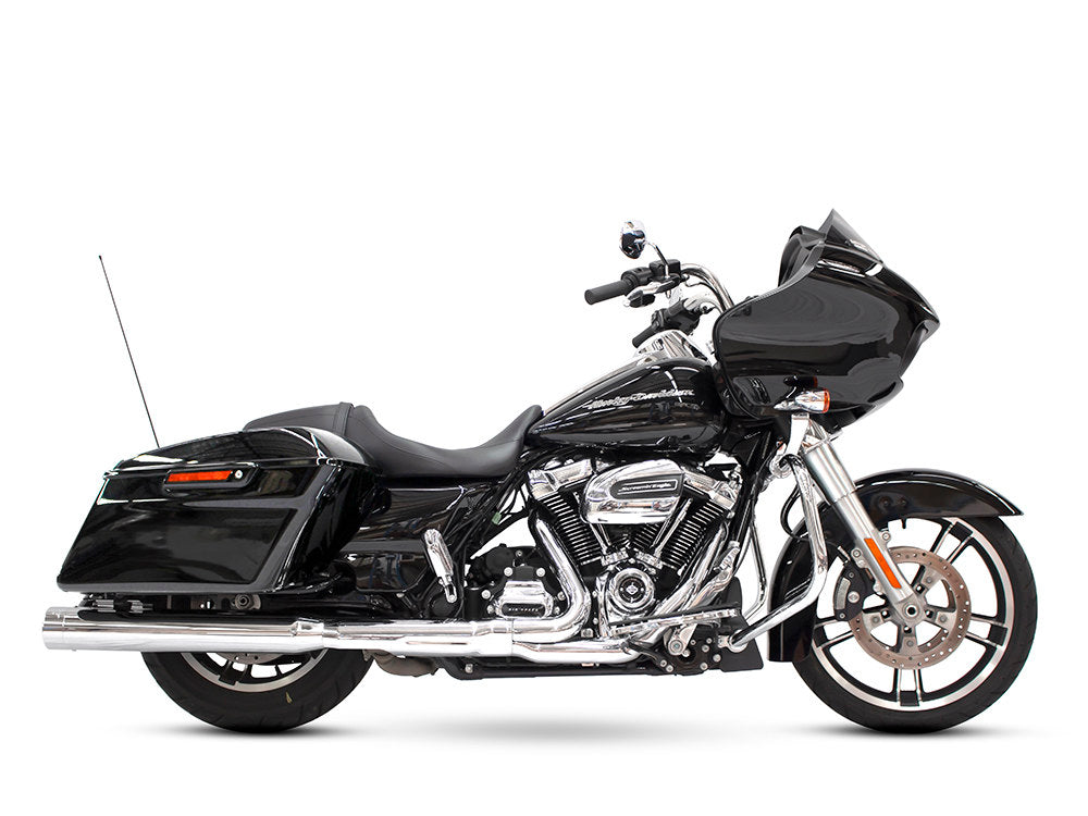4in. Slip-On Mufflers - Chrome with Chrome End Caps. Fits Touring 2017up. - Rinehart Exhaust