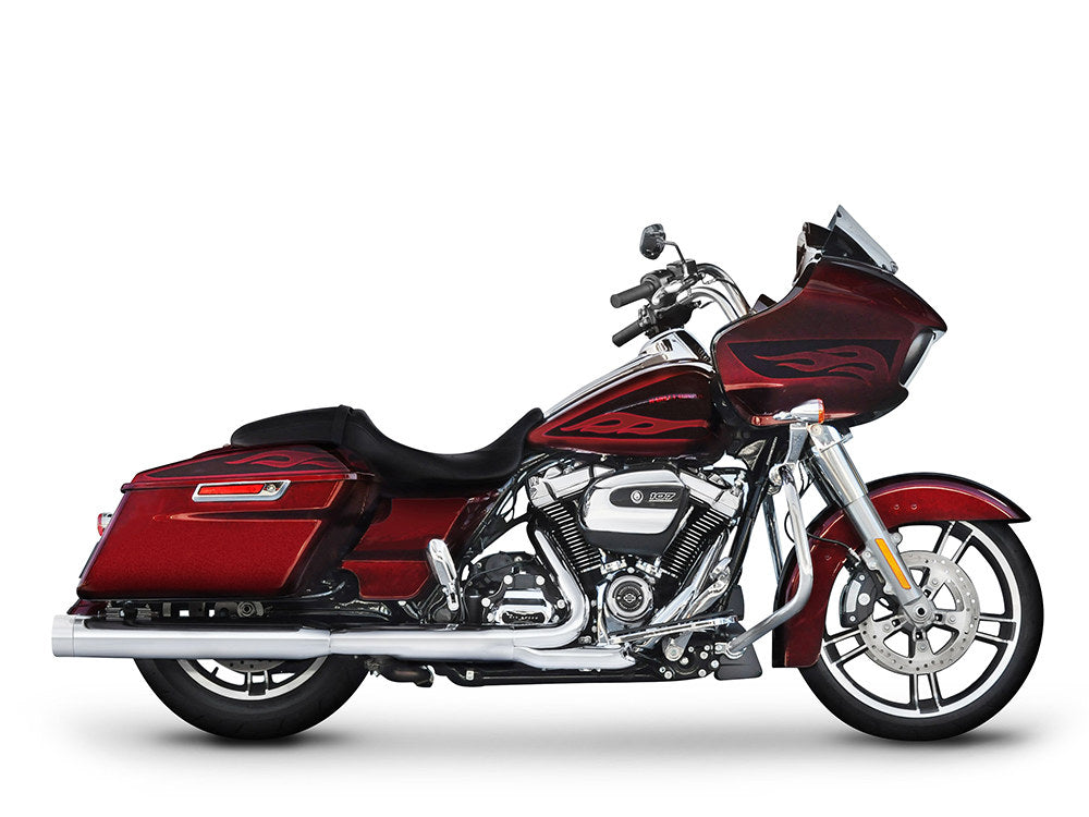 4in. DBX40 Slip-On Mufflers - Chrome with Chrome End Caps. Fits Touring 2017up. - Rinehart Exhaust