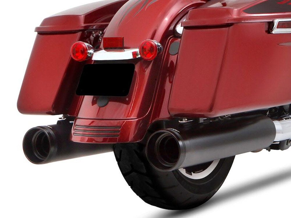 4-1/2in. DBX45 Slip-On Mufflers - Black with Black End Caps. Fits Touring 2017up. - Rinehart Exhaust