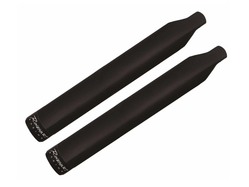 4in. Slip-On Mufflers - Black with Black End Caps. Fits Indian Big Twin 2014up with Hard Saddle Bags. - Rinehart Exhaust