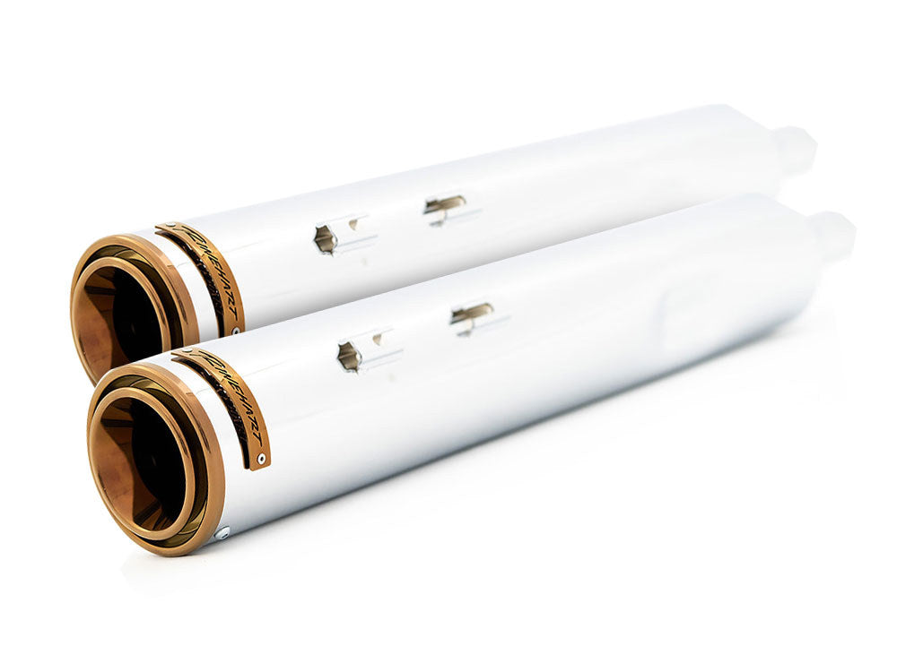 4-1/2in. HP45XL Slip-On Mufflers - Chrome with Bourbon End Caps. Fits Touring 2017up. - Rinehart Exhaust