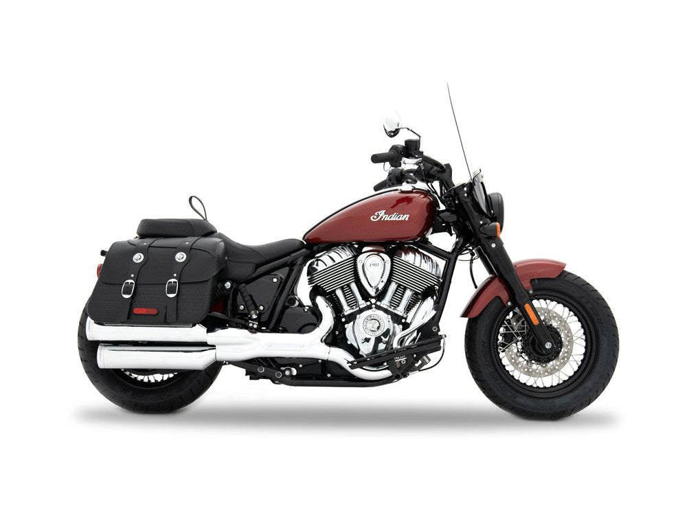 4in. Slip-On Mufflers - Chrome with Chrome End Caps. Fits Indian Cruiser 2022up - Rinehart Exhaust
