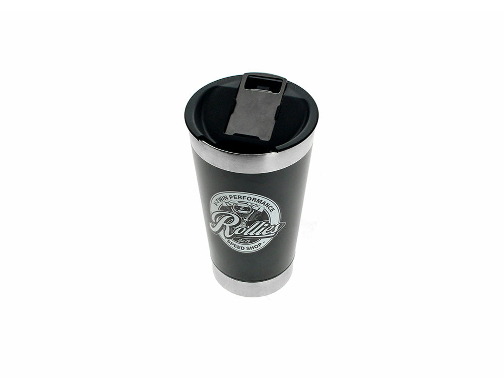 20oz Double Walled Stainless Steel Beer Cup or Coffee Cup - Black - Rollies Speed Shop