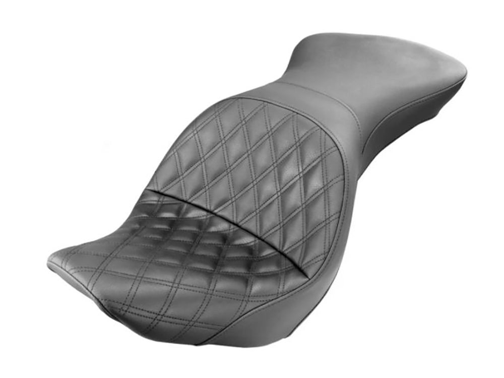 Explorer LS Dual Seat. Fits Softail 2006-2017 with OEM 200 Rear Tyre. - Saddlemen Seats