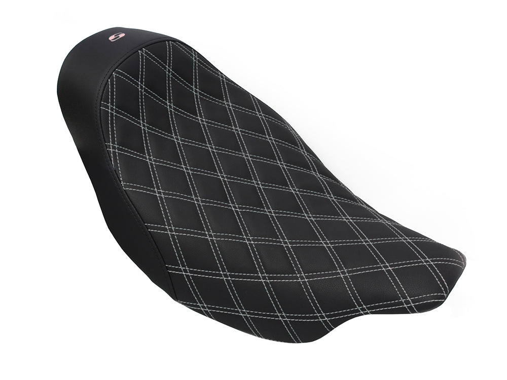 Renegade LS Solo Seat with Dark Grey Double Diamond Lattice Stitch. Fits Most Touring 2008-2024 - Saddlemen Seats