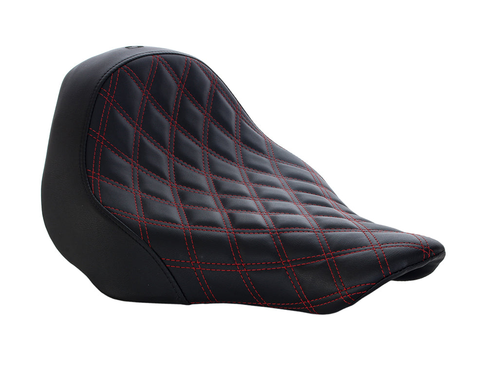 Renegade LS Solo Seat with Red Double Diamond Lattice Stitch. Fits Breakout 2013-2017. - Saddlemen Seats