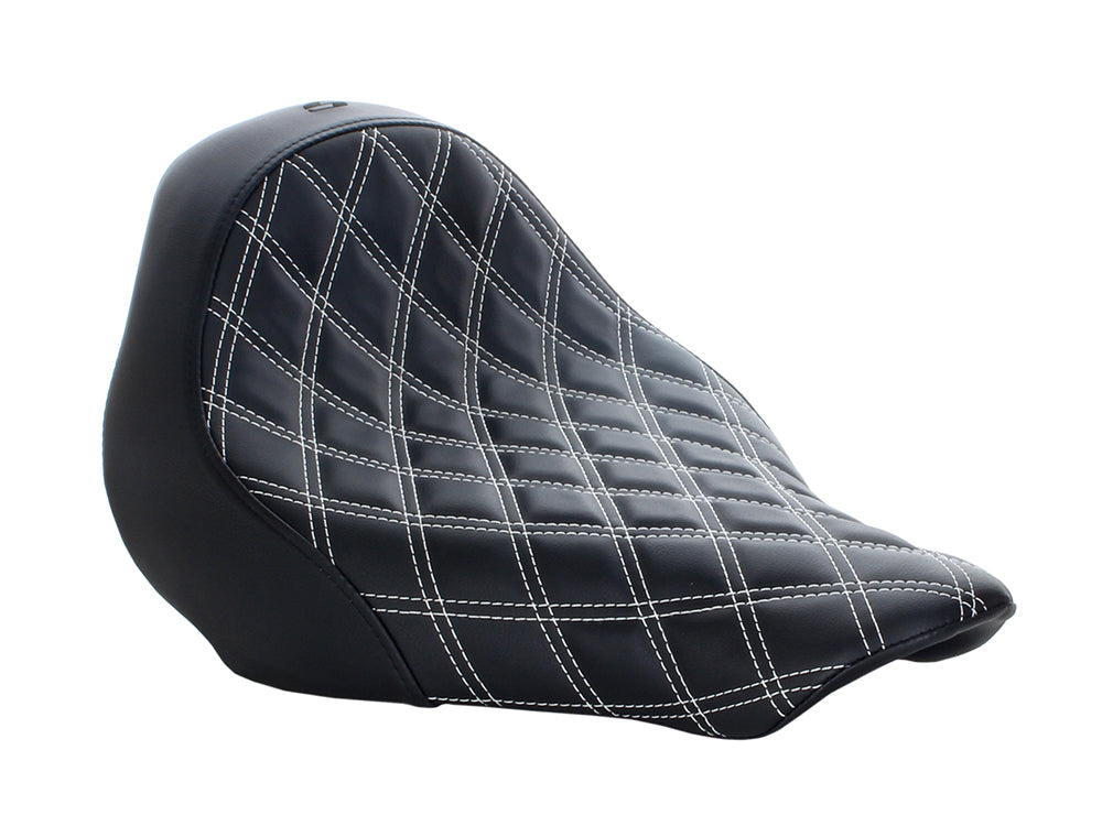 Renegade LS Solo Seat with White Double Diamond Lattice Stitch. Fits Breakout 2013-2017. - Saddlemen Seats