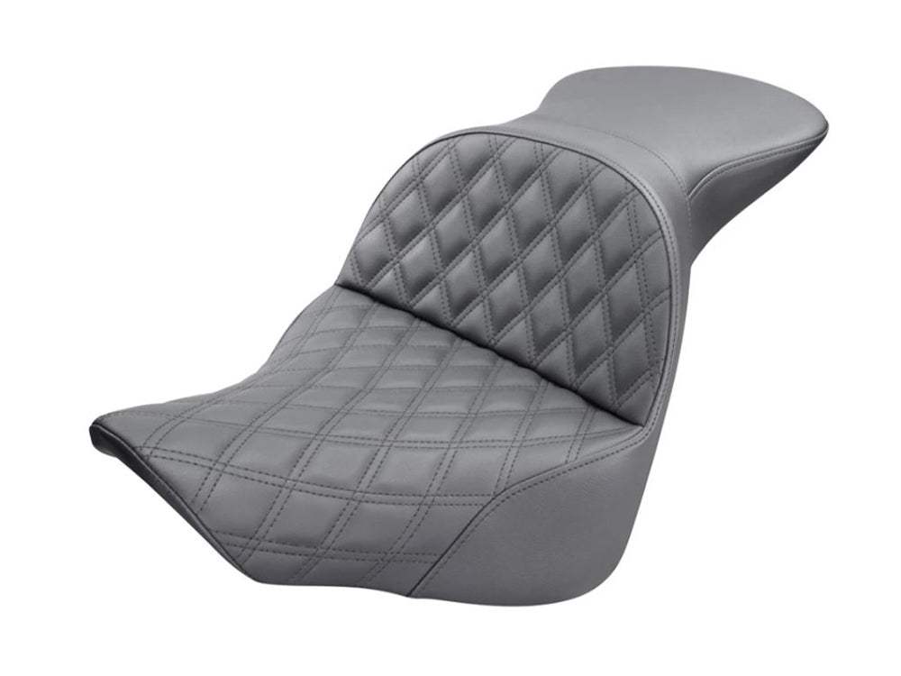 Explorer LS Dual Seat with Black Double Diamond Lattice Stitch. Fits Breakout 2013-2017. - Saddlemen Seats