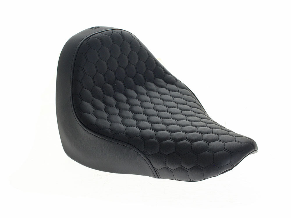 Renegade Solo Seat with Black Honeycomb Stitch. Fits Fat Boy 2018up & Breakout 2023up - Saddlemen Seats