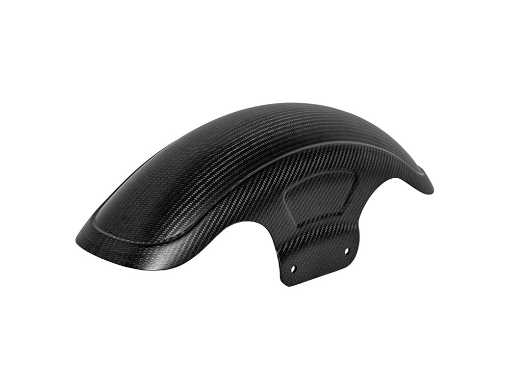 Shorty Carbon Front Fender - Matte Finish. Fits CVO Touring 2023up, Street Glide & Road Glide 2024up & Touring 2025up with 19in. Front Wheel - Saddlemen Seats