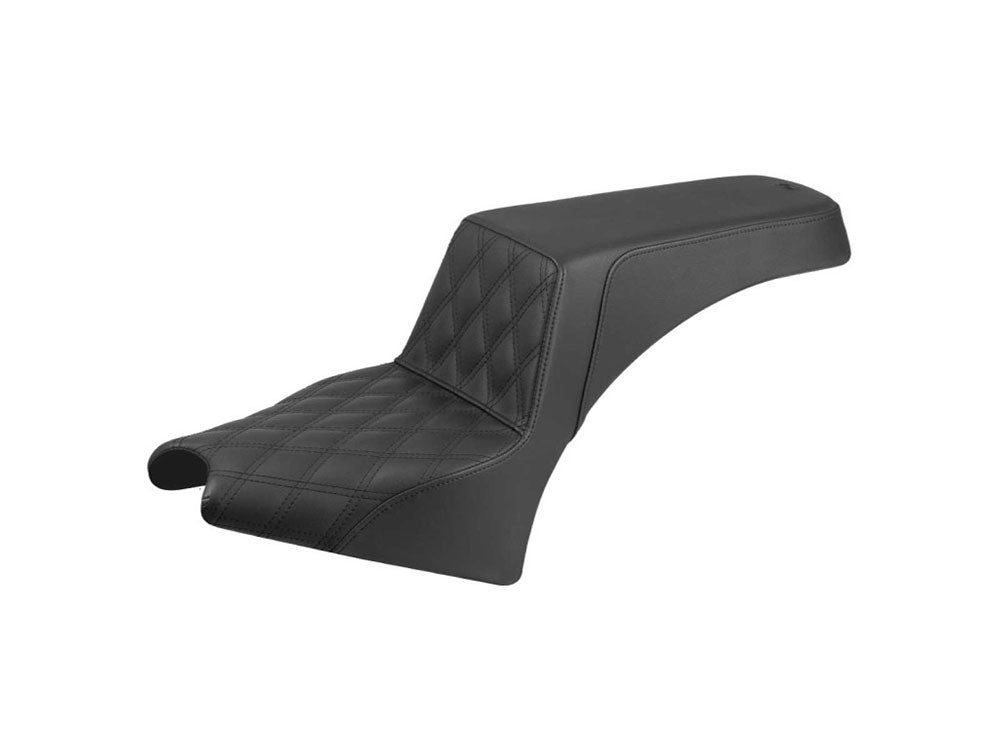 Step-Up LS Dual Seat with Black Double Diamond Lattice Stitch. Fits Scout 2025up - Saddlemen Seats
