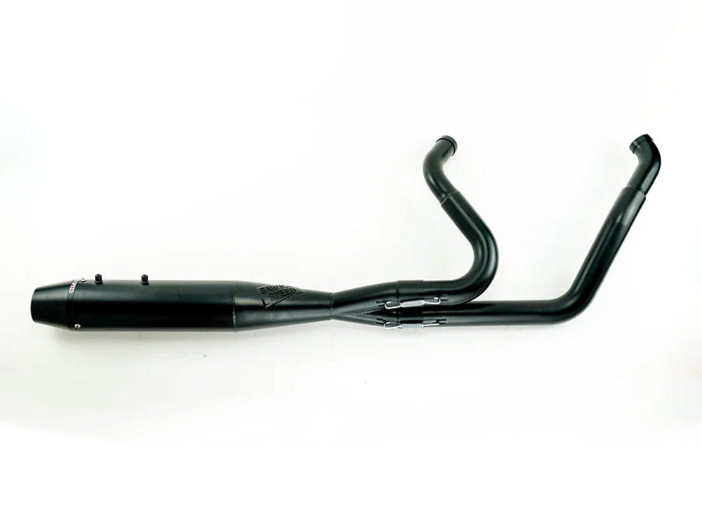 Mid Length 2-into-1 Exhaust with Welded End Cap - Black. Fits Touring 1995-2016. - Sawicki Speed