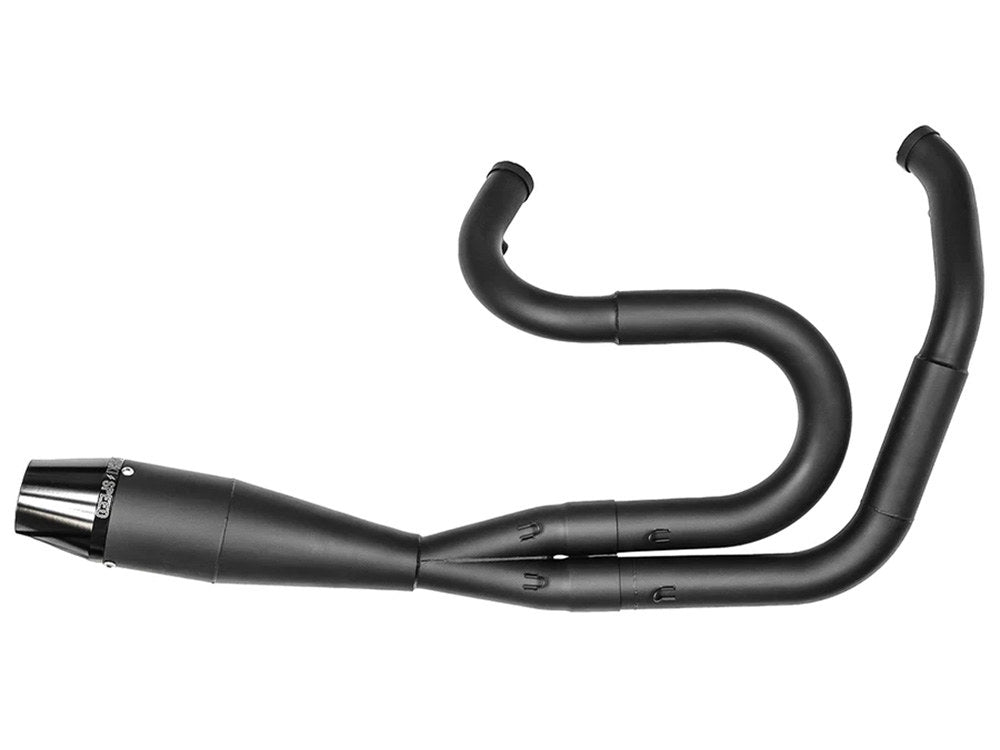 Shorty 2-into-1 Exhaust with Billet End Cap - Black. Fits Dyna 1991-2017. - Sawicki Speed