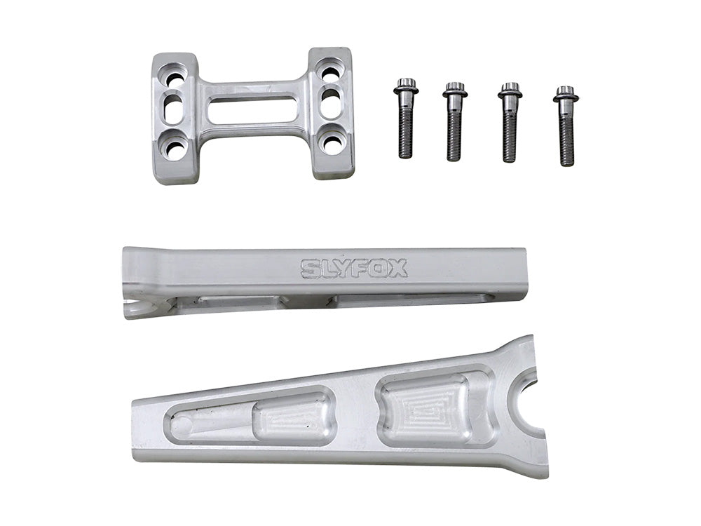 8in. Straight Risers - Raw Aluminium. Fits 1in. Handlebar - Slyfox