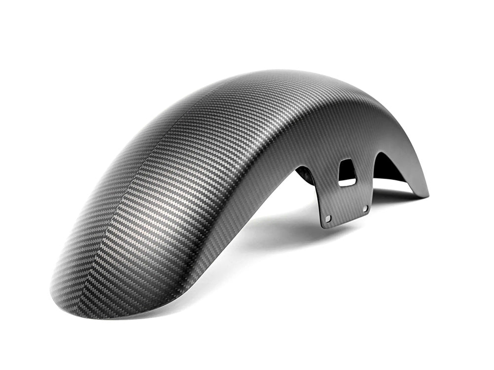 Mid Length Carbon Front Fender - Matte Finish. Fits Most Touring 2014-2024 with 19in. Front Wheel - Slyfox