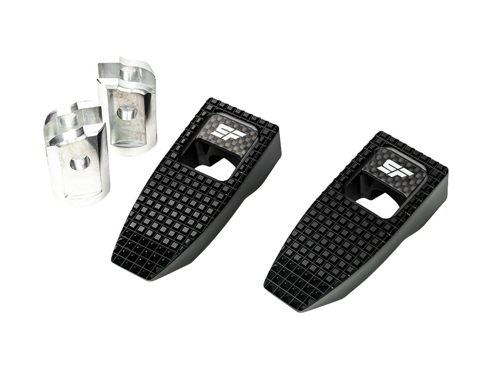 Slim Speed Footpegs - Black. Fits Softail 2018up Front Rider - Slyfox